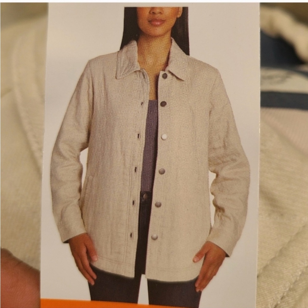 Jachs Girlfriend Women's Quilted Lined Button Up Lightweight Jacket Sz S NWT